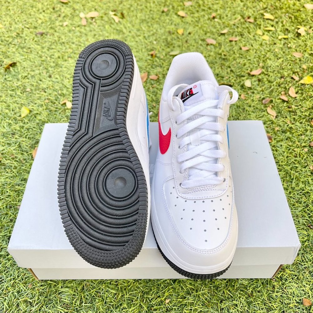 Nike Air Force 1 white red blue swoosh shoes - Picture 4 of 4
